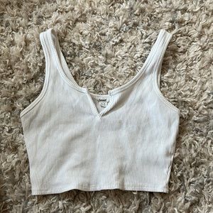White Garage Crop Top